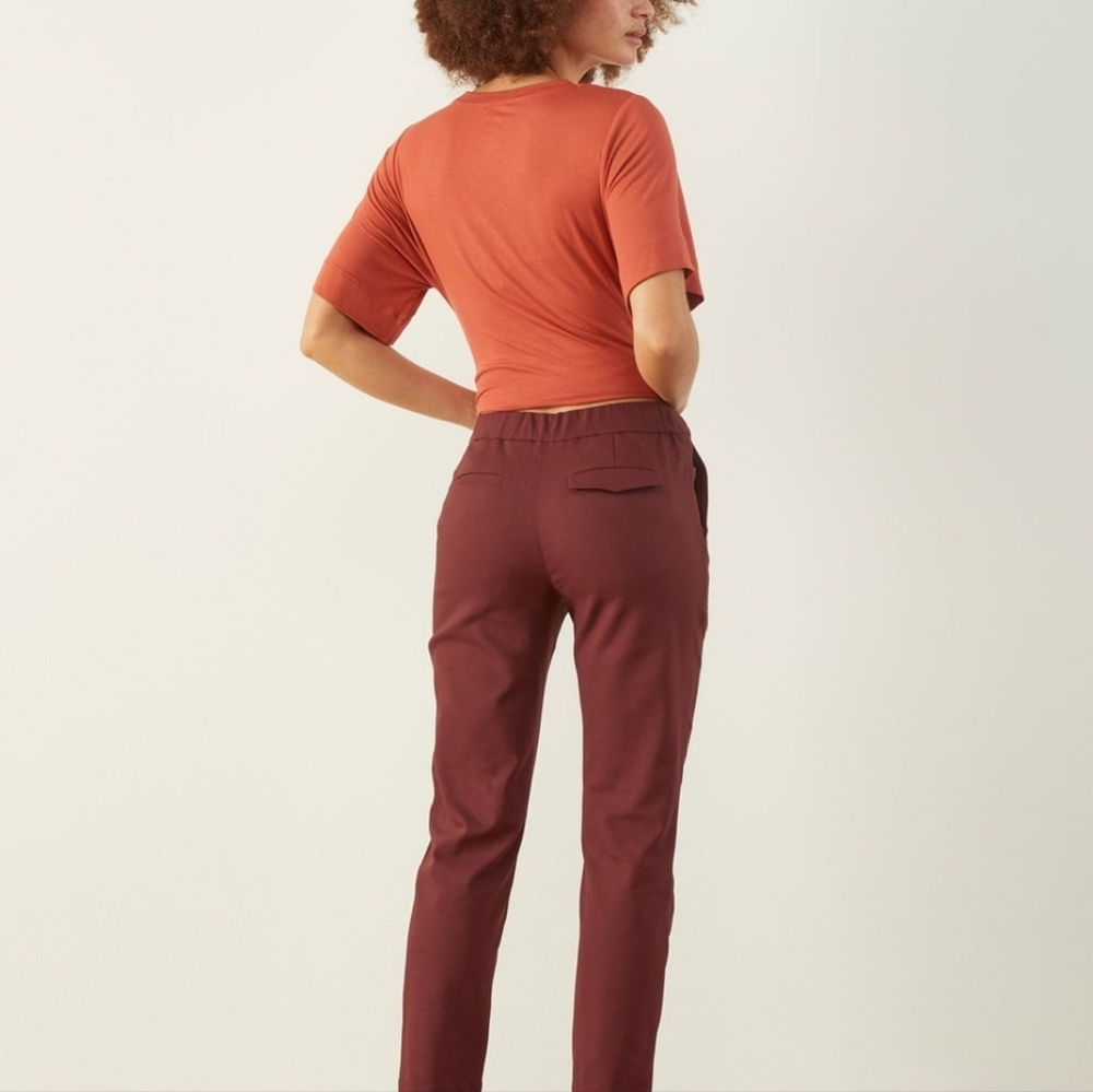 ADAY Rebellion Tailored Pants In Merlot Burgundy Trousers XS